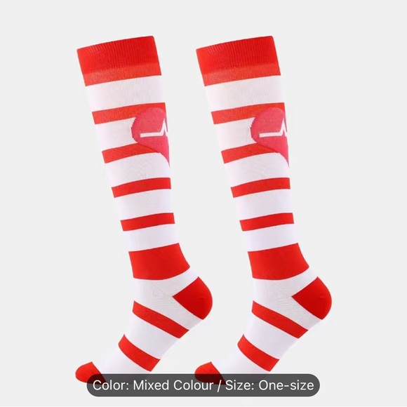 5 Pairs Medical Novelty Pattern Compression Knee High Socks - Picture 5 of 9